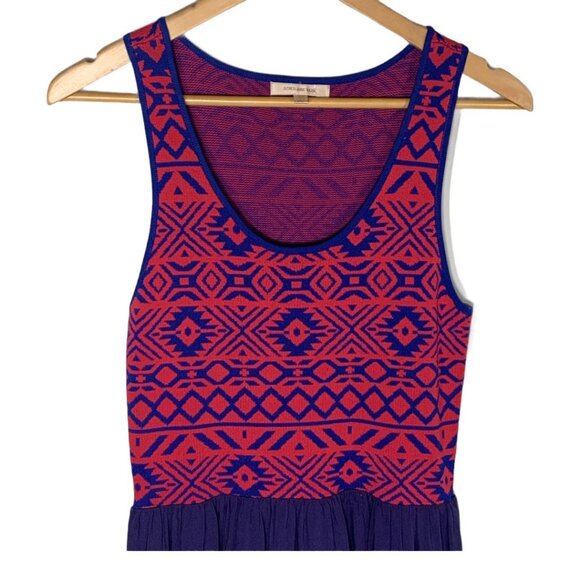 Skies Are Blue Petite MP Red Blue Boho Mini Dress - Picture 2 of 11